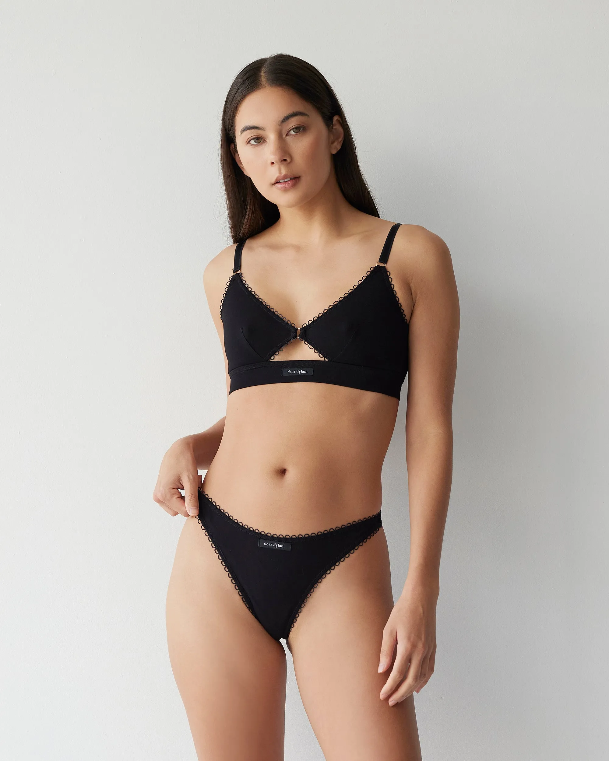Dear Dylan | Eyelet Trim Bralette - Noir sold by Sisters & Co product image thumbnail 2