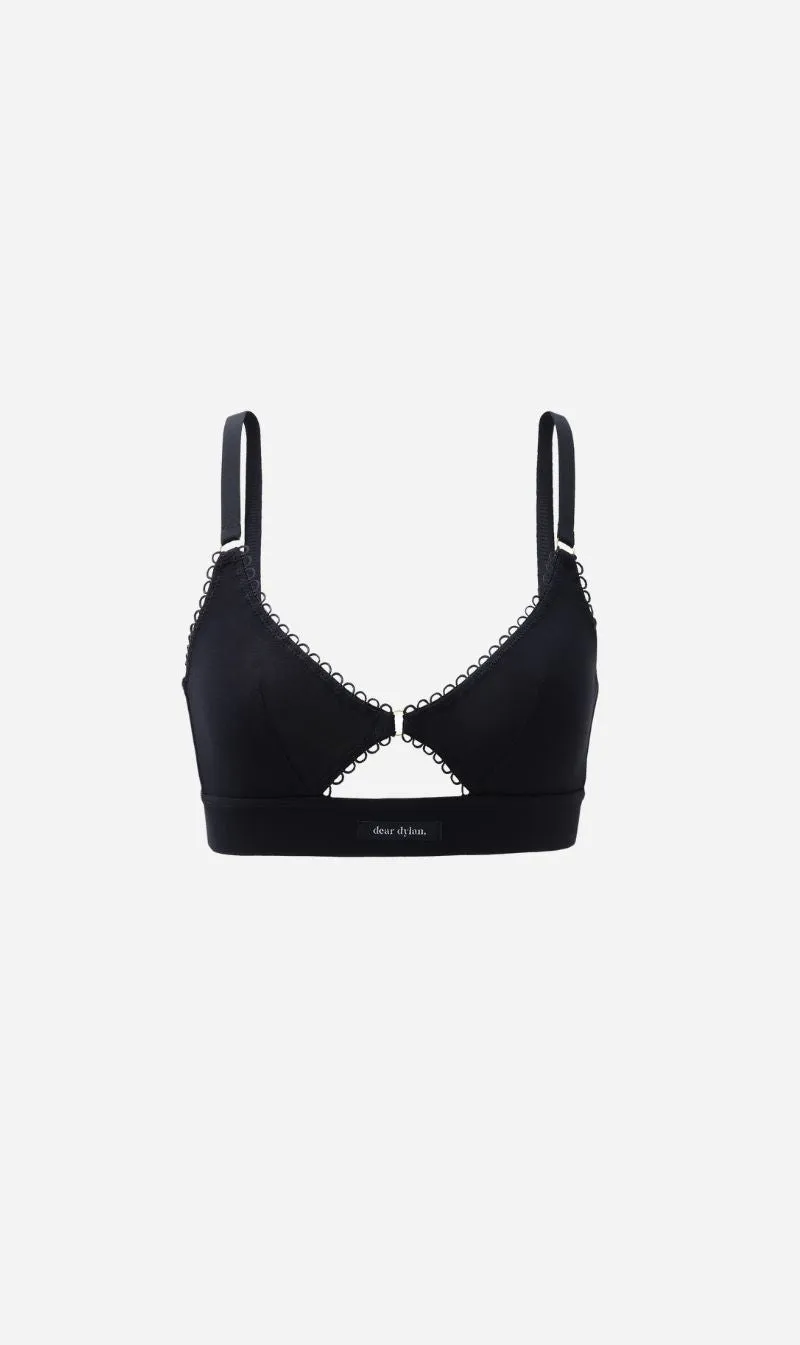 Dear Dylan | Eyelet Trim Bralette - Noir sold by Sisters & Co