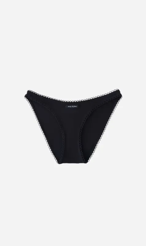 Dear Dylan | Eyelet Trim Brief - Noir sold by Sister & Co