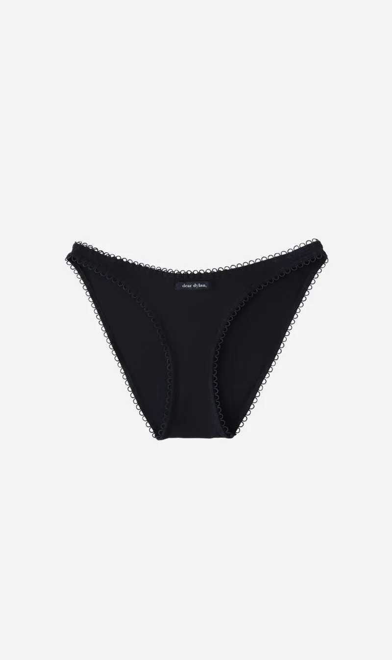 Dear Dylan | Eyelet Trim Brief - Noir sold by Sisters & Co