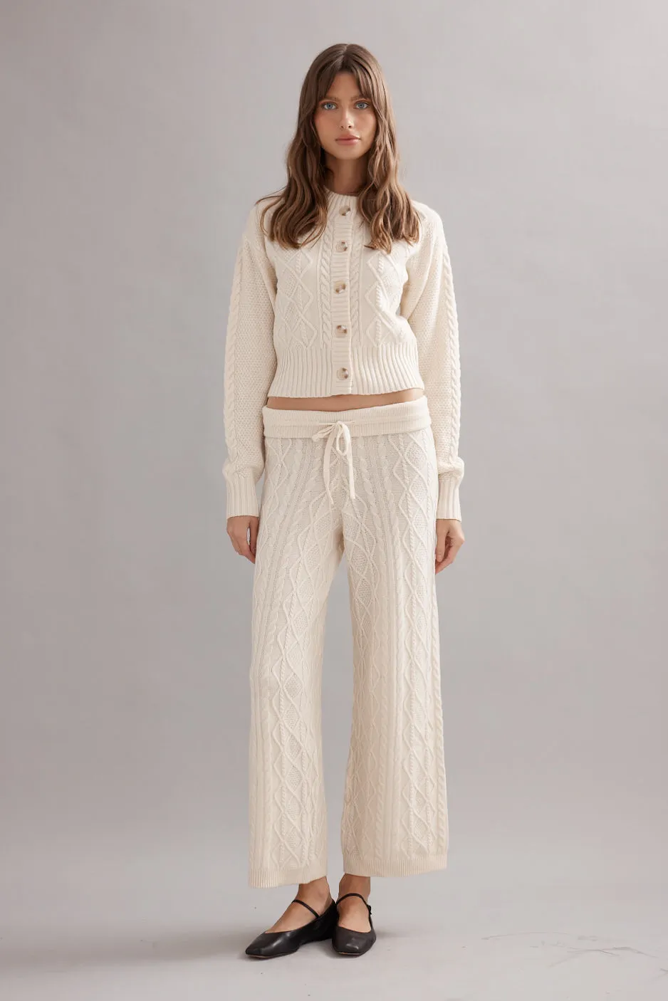 Caitlin Crisp | Cable Knit Cardigan - Ivory sold by Sister & Co