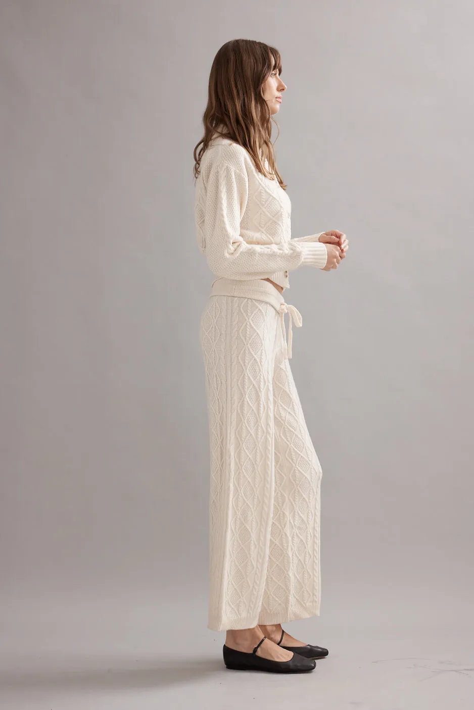 Caitlin Crisp | Cable Knit Cardigan - Ivory sold by Sister & Co product image thumbnail 3