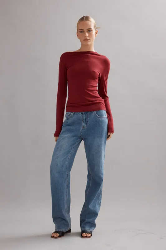 Caitlin Crisp | Beau Merino - Maroon sold by Sister & Co