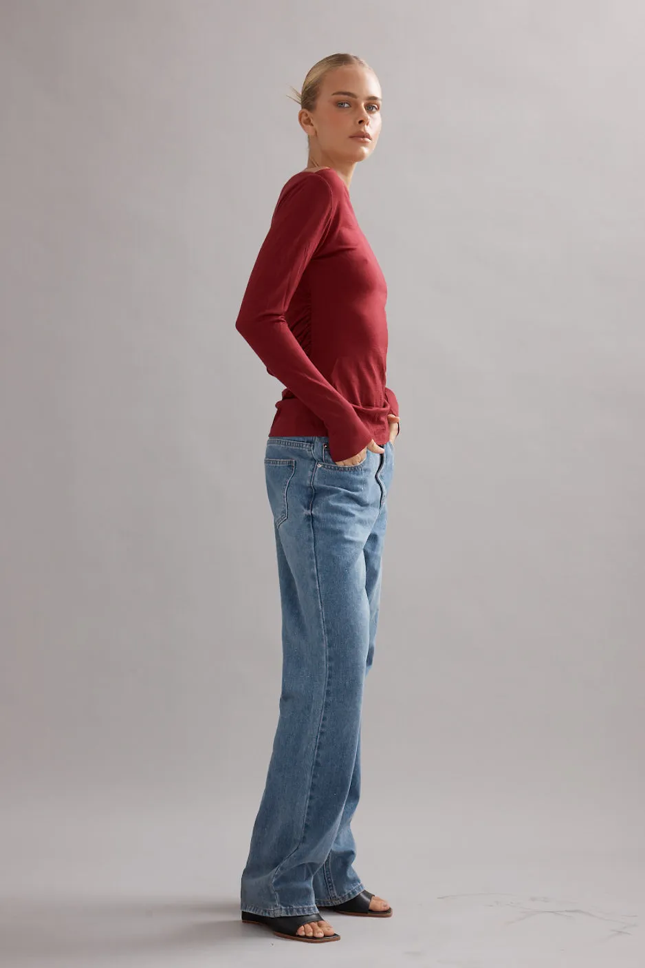 Caitlin Crisp | Beau Merino - Maroon sold by Sister & Co product image thumbnail 3