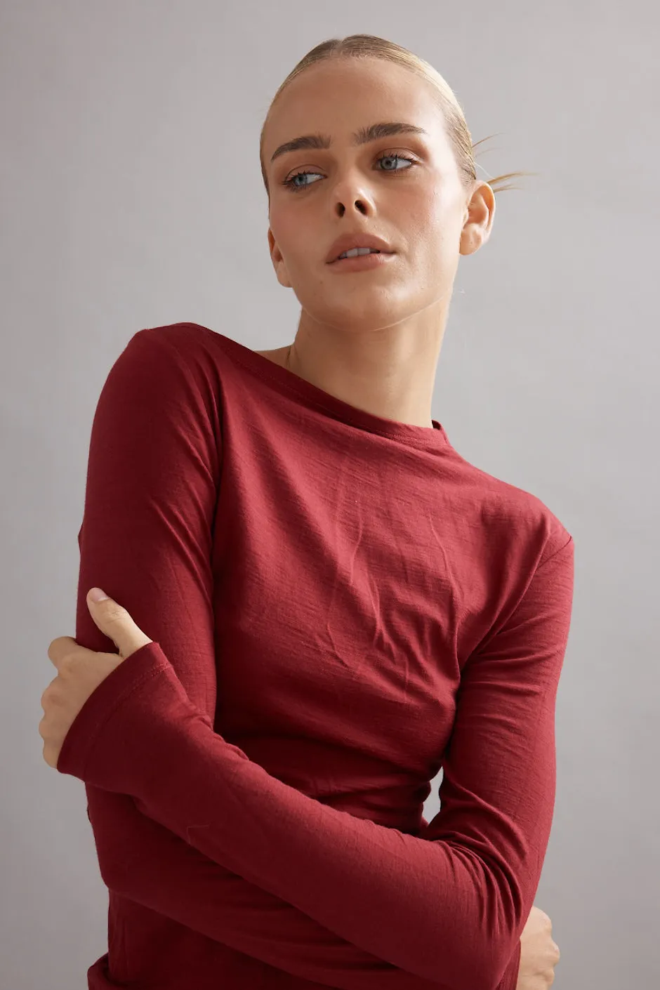 Caitlin Crisp | Beau Merino - Maroon sold by Sister & Co product image thumbnail 5