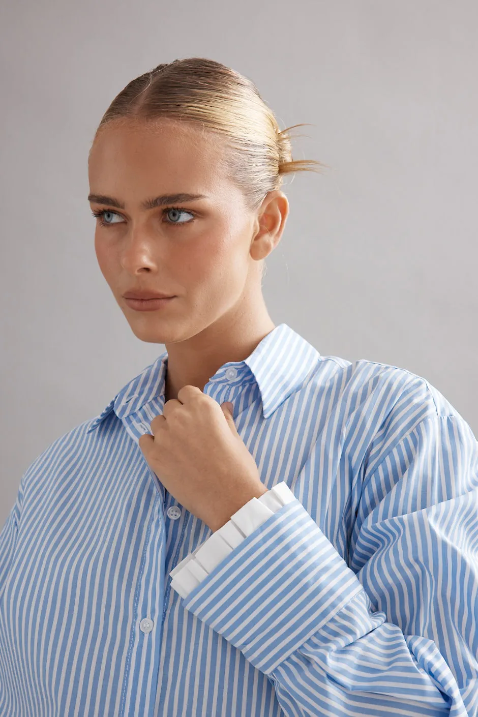 Caitlin Crisp | Vienna Shirt - Blue Stripe sold by Sister & Co product image thumbnail 5