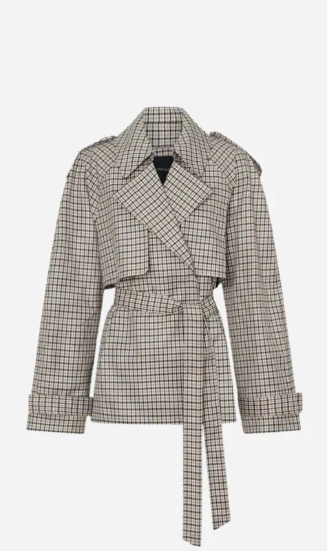 Camilla and Marc | Burdock Check Trench Jacket - Birch Check sold by Sister & Co