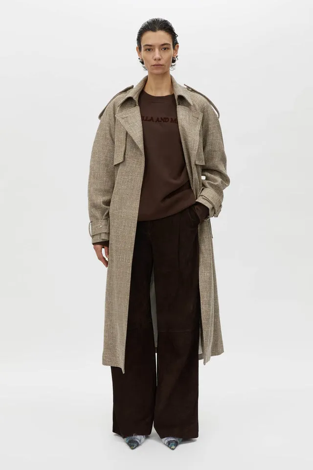 Camilla and Marc | Tia Flocking Logo Crew - Bitter Chocolate sold by Sister & Co product image thumbnail 2