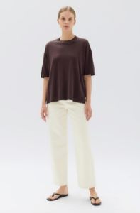 Assembly Label | Cotton Cashmere Relaxed Tee - Chestnut sold by Sister & Co