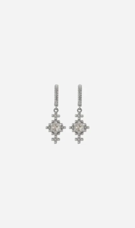 Zoe & Morgan | Indie Earrings - Silver/Peach Zircon sold by Sister & Co