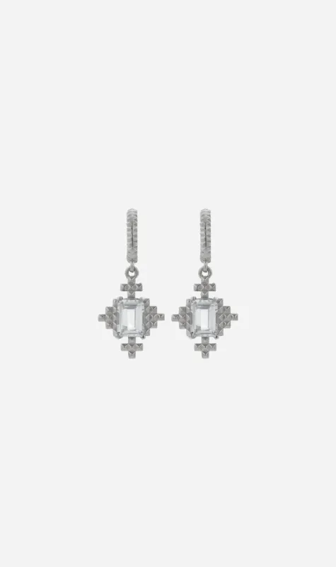 Zoe & Morgan | Reya Earrings - Silver/White Topaz sold by Sister & Co