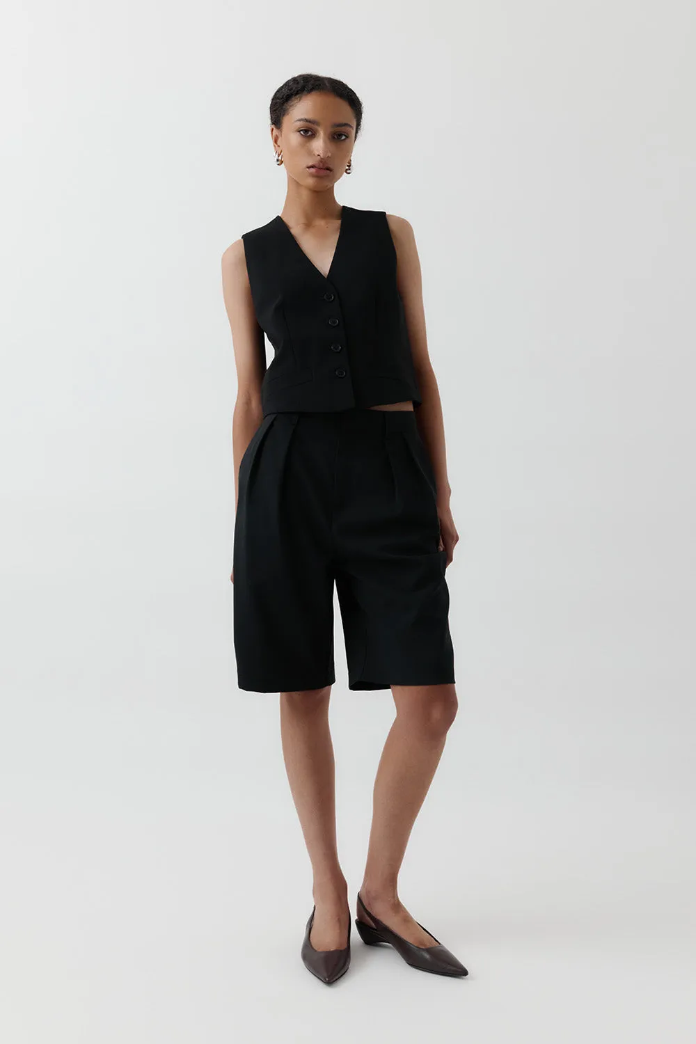Rebe | Double Pleated Shorts - Black sold by Sister & Co product image thumbnail 5