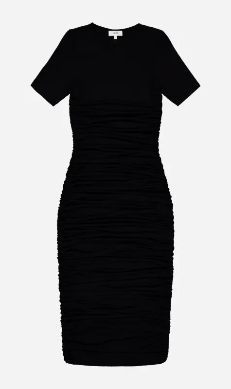Rebe | Ruched Midi Dress - Black sold by Sister & Co