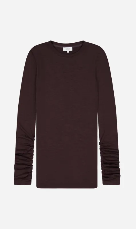 Rebe | Merino Ruched LS Tee - Balsamic sold by Sister & Co