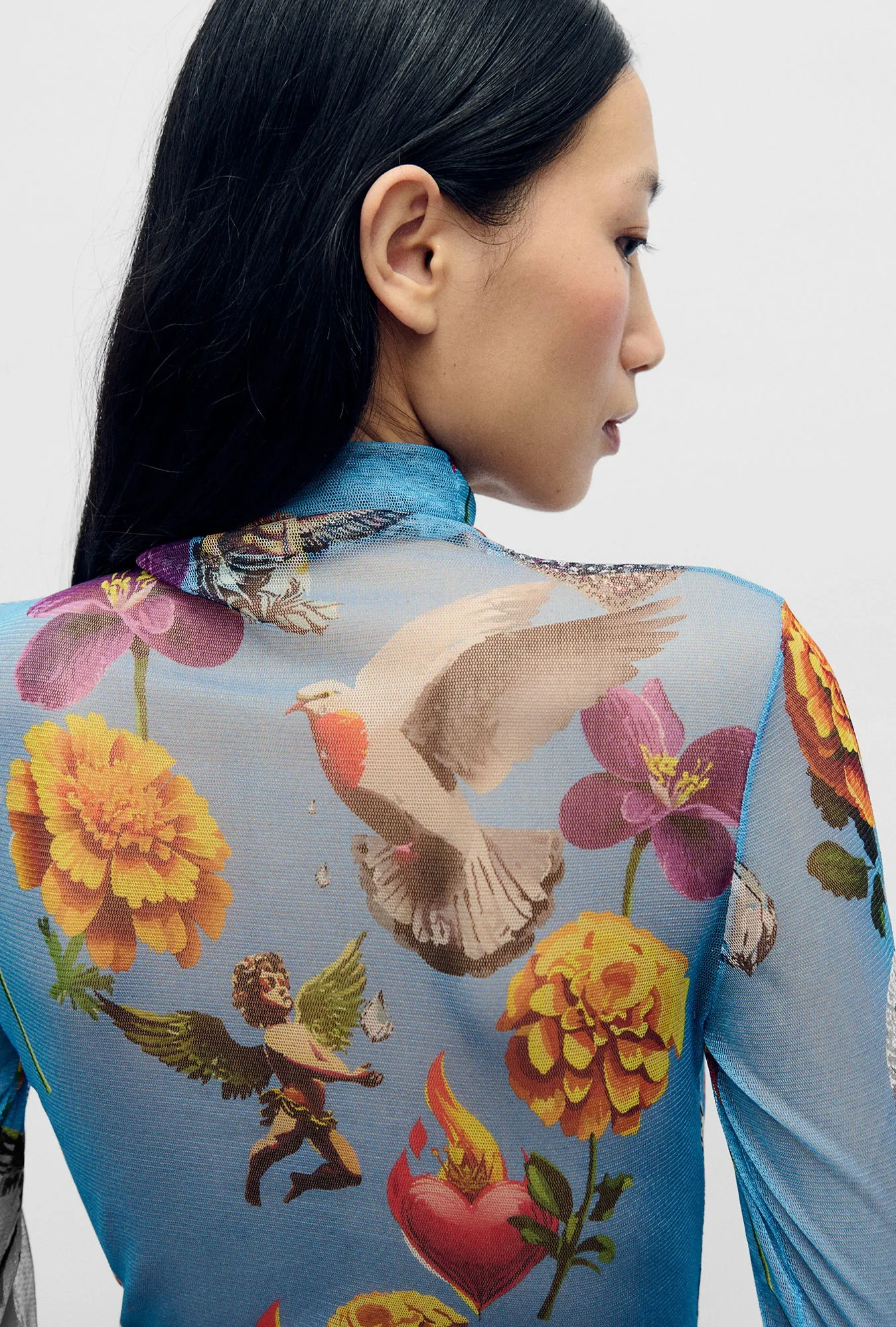 Silk Laundry | Mesh Turtle Neck - Dearly Beloved Mirage sold by Sister & Co product image thumbnail 2