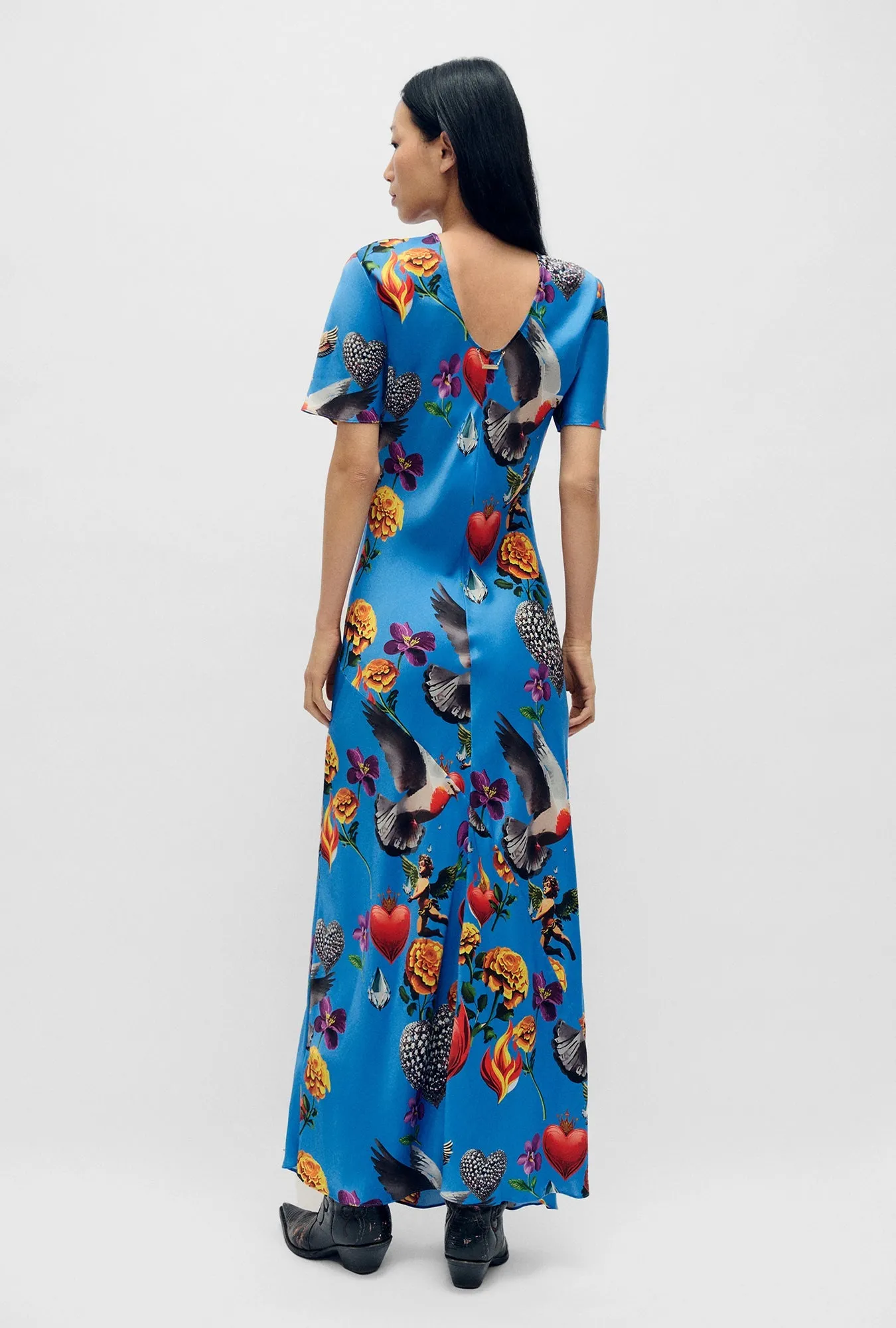 Silk Laundry | Short Sleeve Bias Dress - Dearly Beloved Mirage sold by Sister & Co product image thumbnail 3