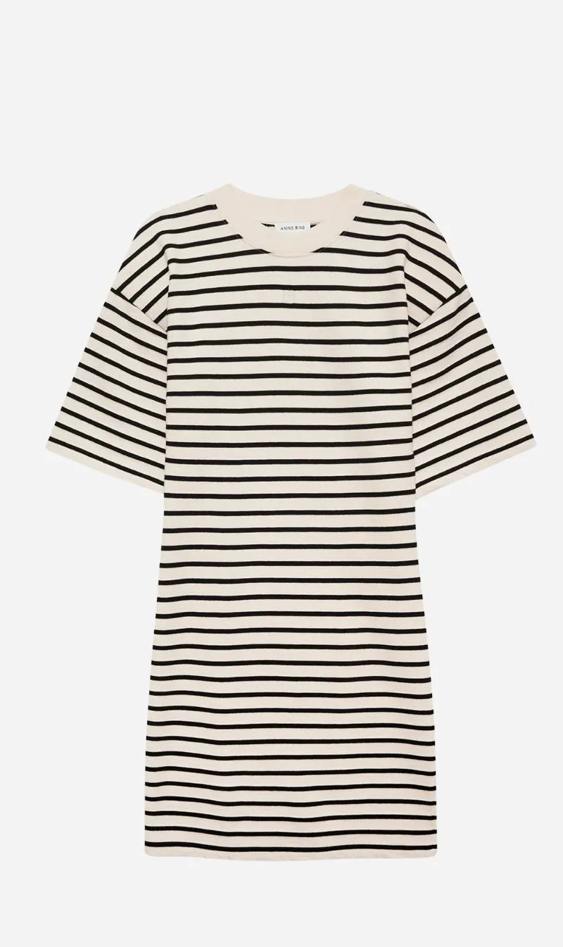Anine Bing | Mona Dress - Black Stripe French Terry sold by Sister & Co