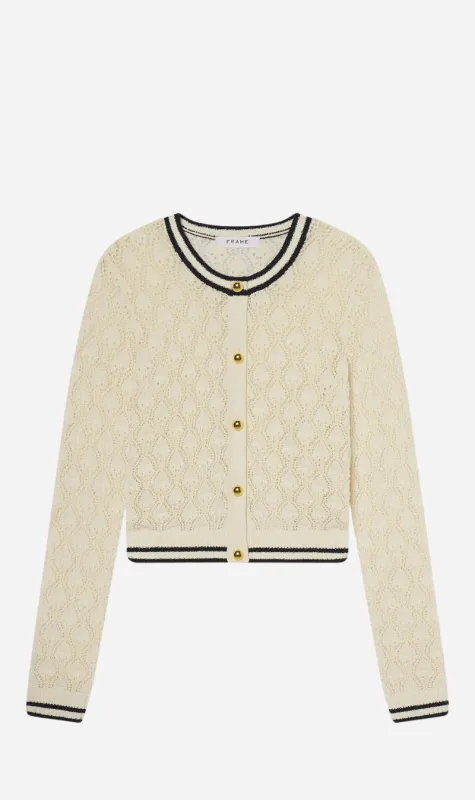 Frame Denim | The Rookie Cardi - Cream Multi sold by Sister & Co