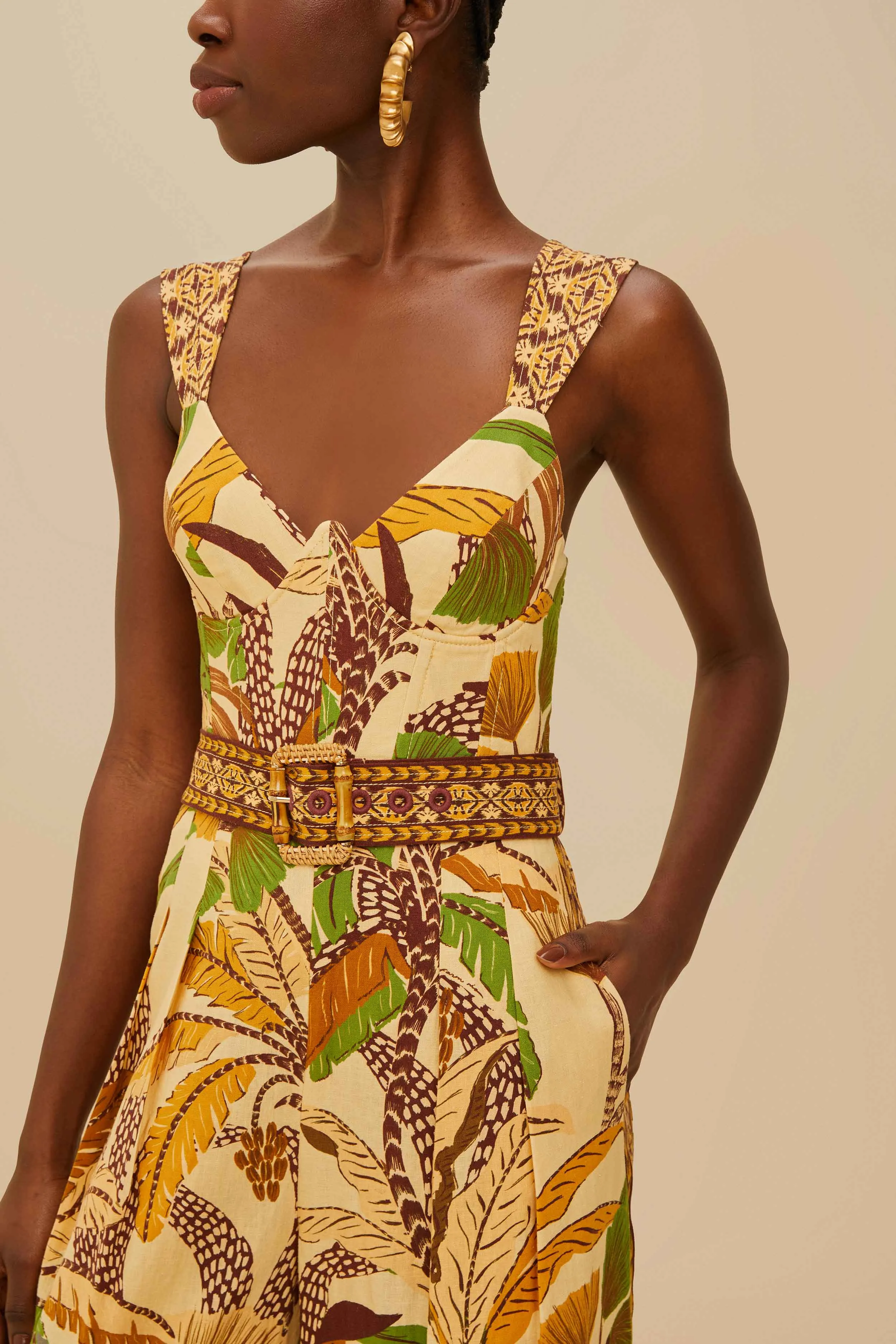 Farm Rio | Foliage Jumpsuit - Sketch Sand sold by Sister & Co product image thumbnail 3