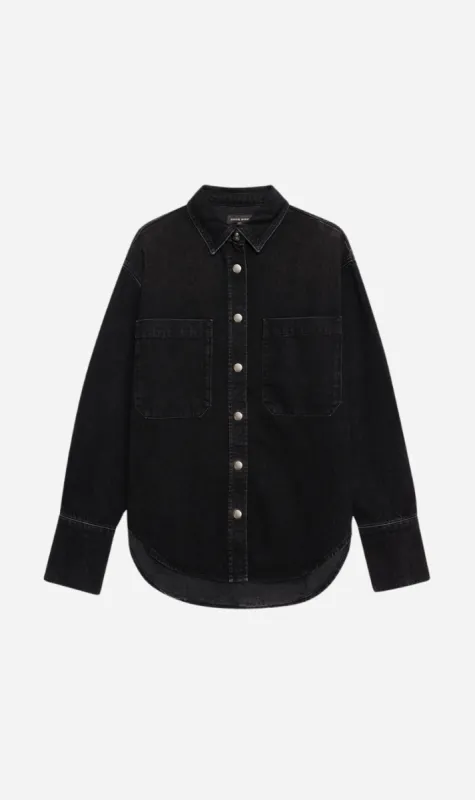 Anine Bing | Dante Shirt - Iron Black Denim made by Anine Bing