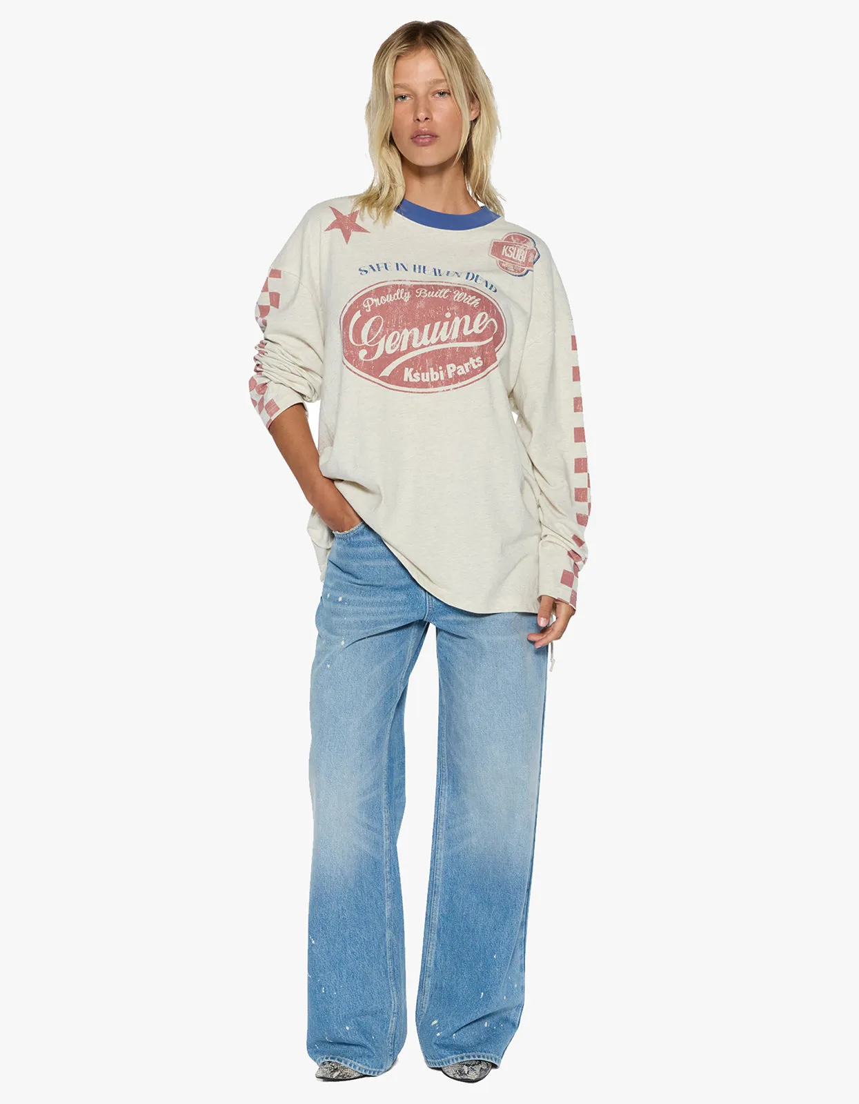 Ksubi | Pitt Lane Ls Boyfriend Ss Tee - Oat sold by Sister & Co product image thumbnail 4