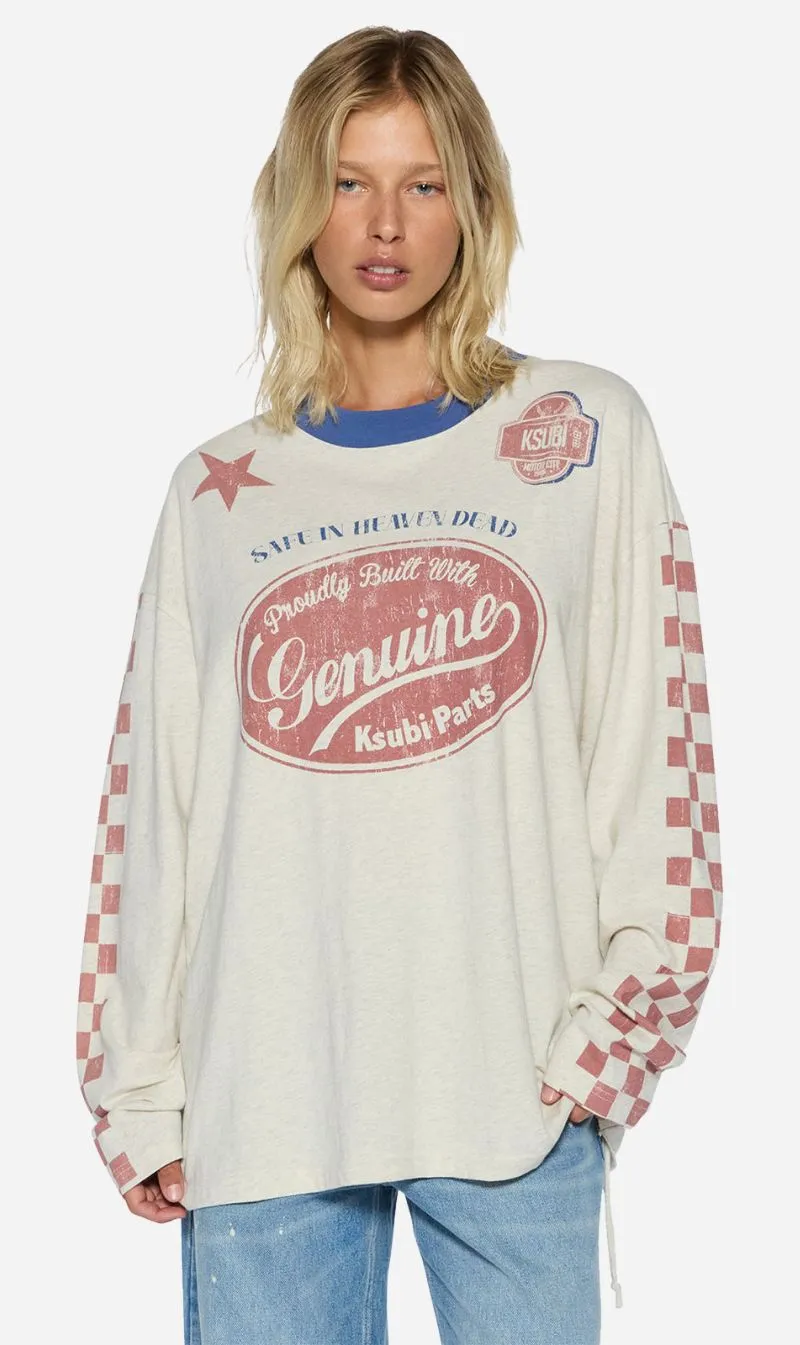 Ksubi | Pitt Lane Ls Boyfriend Ss Tee - Oat sold by Sister & Co