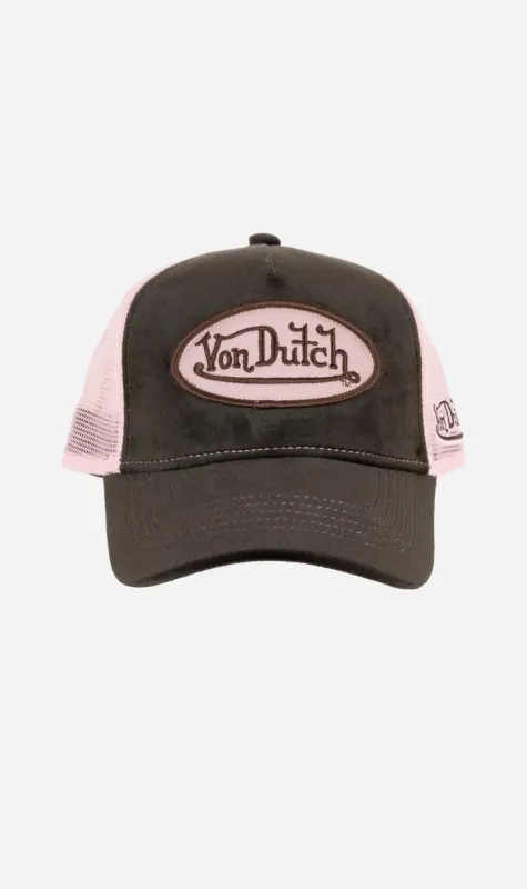 Von Dutch | Velvet Patch Trucker - Brown/Pink made by Von Dutch