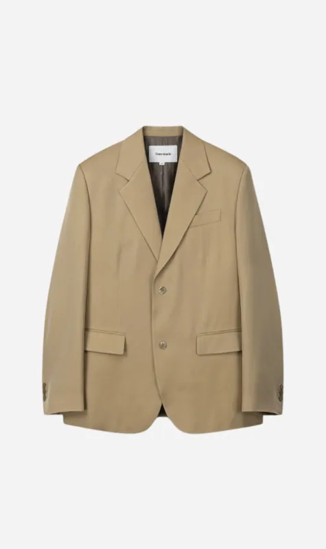 Tonywack | Silk Viscose Two Button Single Jacket - Beige sold by Sister & Co