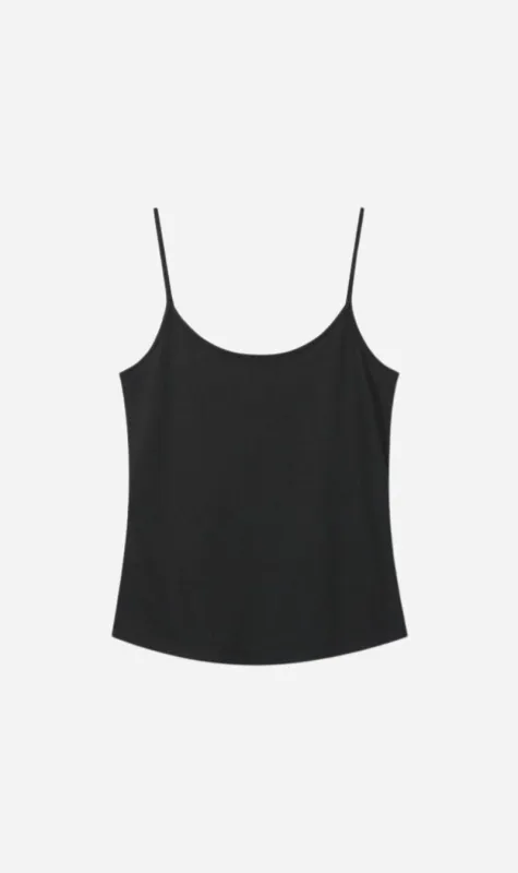 Tonywack | Cotton Lyocell Tank Top - Black sold by Sisters & Co
