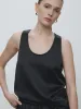 Tonywack | Tailored Satin Sleeveless Top - Black sold by Sister & Co