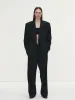 Tonywack | Light Wool Pleated Wide Trousers - Black sold by Sister & Co