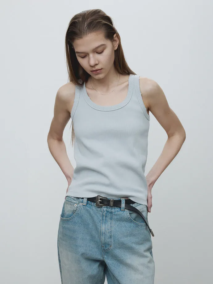 Tonywack | Ribbed Tank Top - Sky sold by Sisters & Co product image thumbnail 3