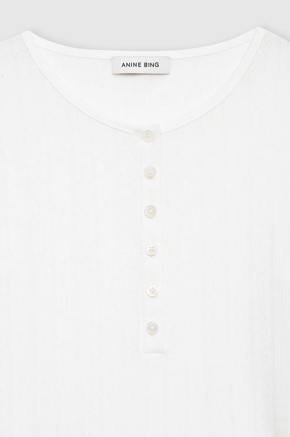 Anine Bing | Pia Long Sleeve Tee - Off White sold by Sister & Co product image thumbnail 4