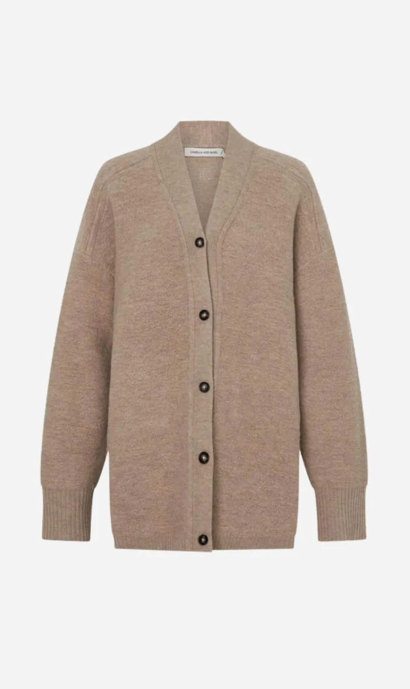 Camilla and Marc | Rohan Boiled Merino Knit Cardigan - Oatmeal Melange sold by Sisters & Co