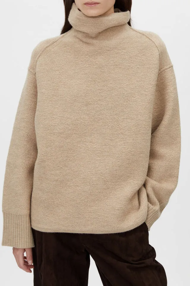 Camilla and Marc | Rohan Knit Funnel Neck Sweater - Oatmeal Melange sold by Sisters & Co product image thumbnail 4
