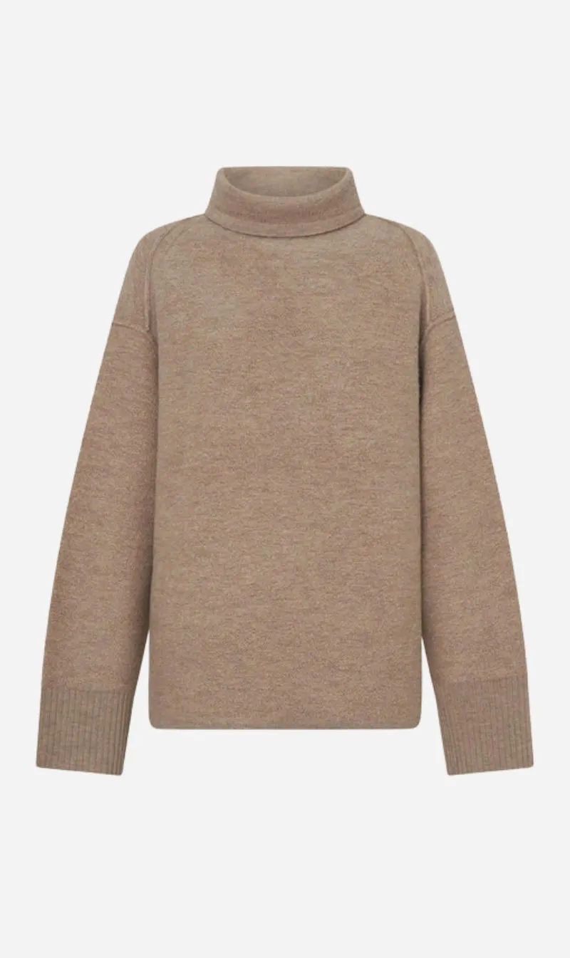 Camilla and Marc | Rohan Knit Funnel Neck Sweater - Oatmeal Melange sold by Sisters & Co