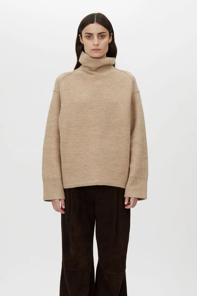 Camilla and Marc | Rohan Knit Funnel Neck Sweater - Oatmeal Melange sold by Sisters & Co product image thumbnail 2