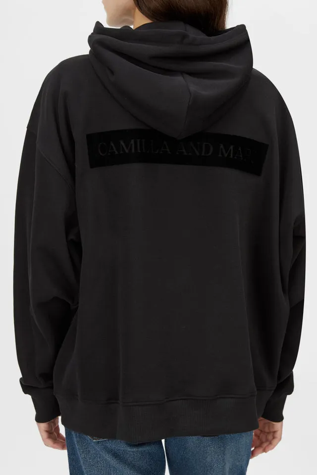 Camilla and Marc | Grid Flocking Logo Hoodie - Black sold by Sister & Co product image thumbnail 4