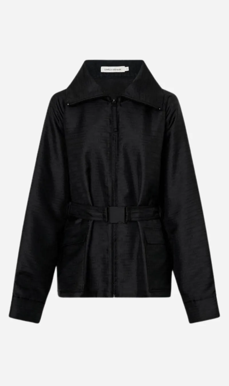 Camila and Marc | Escher Logo Jacquard Puffer Jacket - Black sold by Sisters & Co