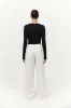 St Agni | Twill Wide Leg Pleat Pants - Off White sold by Sister & Co