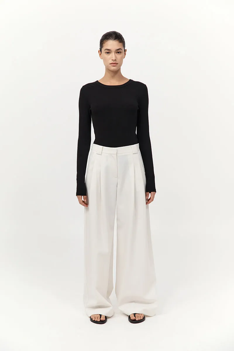 St Agni | Twill Wide Leg Pleat Pants - Off White sold by Sister & Co product image thumbnail 2