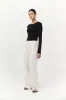 St Agni | Twill Wide Leg Pleat Pants - Off White sold by Sister & Co