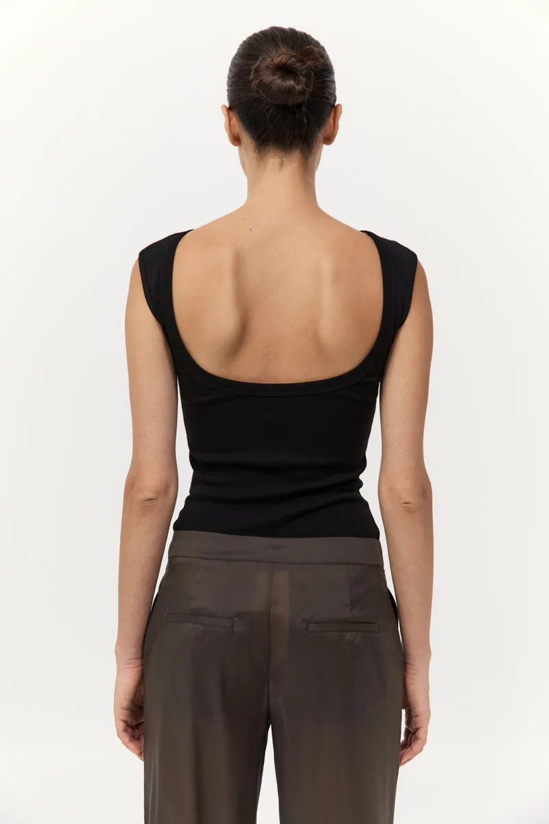 St Agni | Organic Cotton Ballerina Top - Jet Black sold by Sister & Co product image thumbnail 3