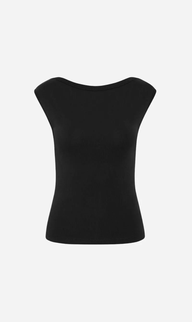 St Agni | Organic Cotton Ballerina Top - Jet Black sold by Sister & Co