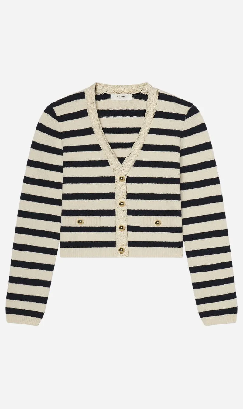 Frame Denim | The Harbor Cardigan - Navy Multi sold by Sisters & Co