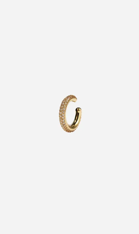 Meadowlark | Halo Ear Cuff Triple Pave Medium - Yellow Gold made by MEADOWLARK