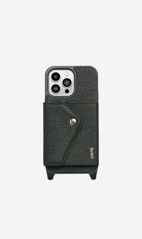 Louve | Zoe Black Leather Case IPhone sold by Sister & Co