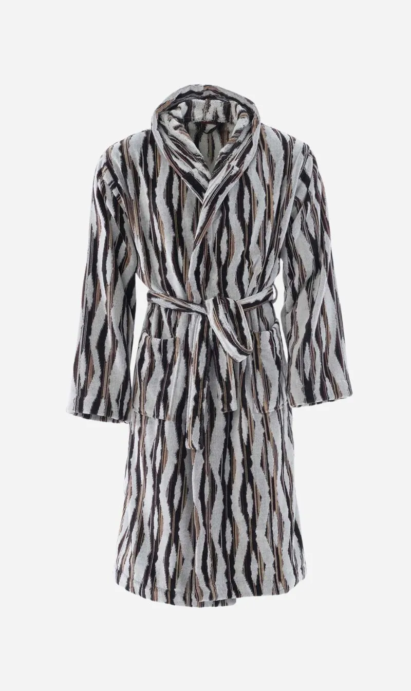 Innate | Hooded Bathrobe - Ripple Dark sold by Sisters & Co