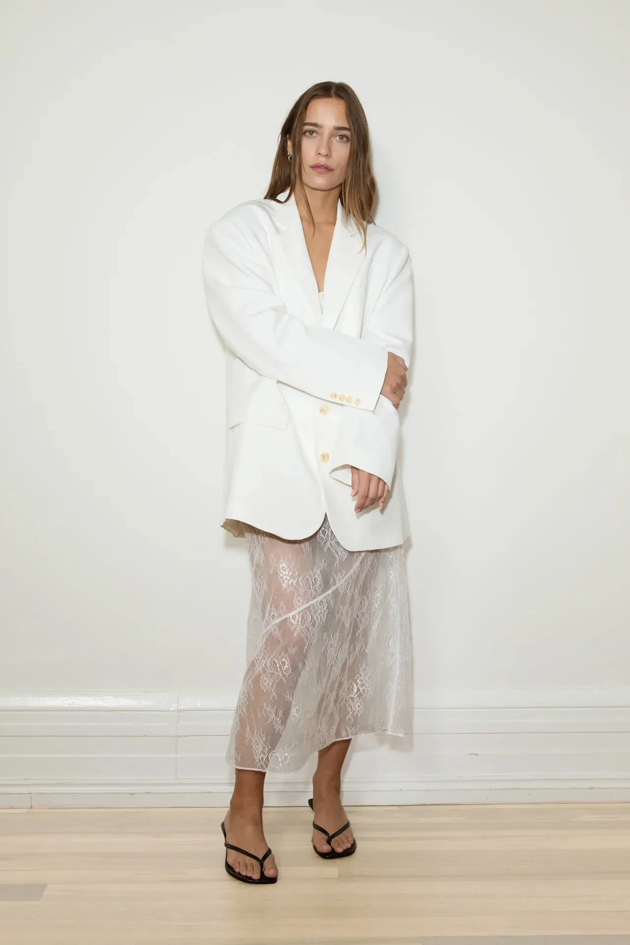 Maison Essentiele | Boyfriend Blazer - White sold by Sisters & Co product image thumbnail 2