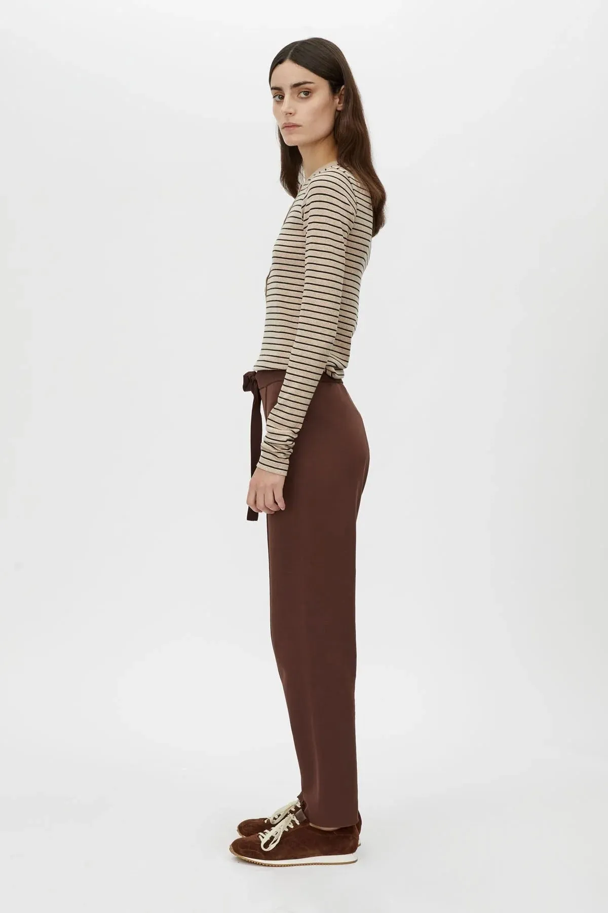 Camilla and Marc | Cassian Button Down Stripe Top - Oatmeal sold by Sister & Co product image thumbnail 4